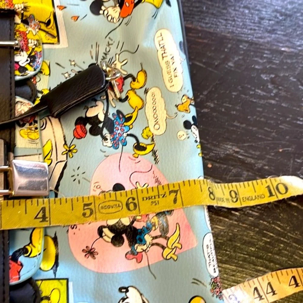 Disney Minnie & Mickey Mouse Lock & Key Satchel Purse Handbag Cartoon Comic Blue